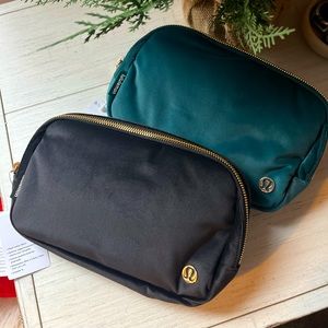 NWT - black velour lululemon belt bag